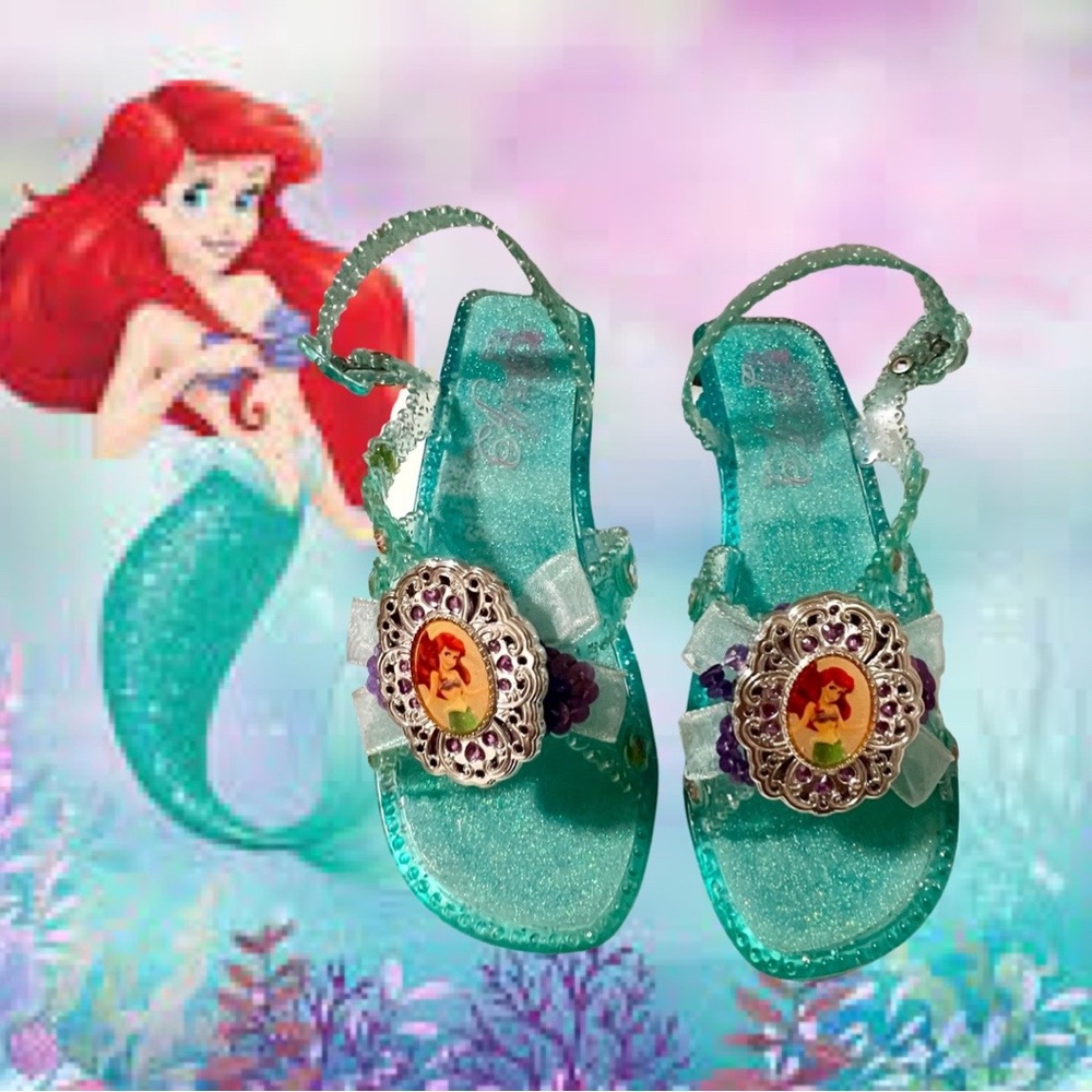 Rare Disney Store Ariel Little Mermaid Jellies Sandals Size 2/3.